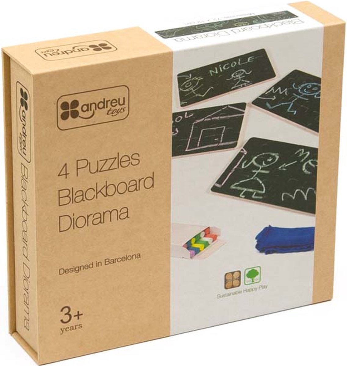 4 Puzzels - Blackboard Diorama [3 jaar +]